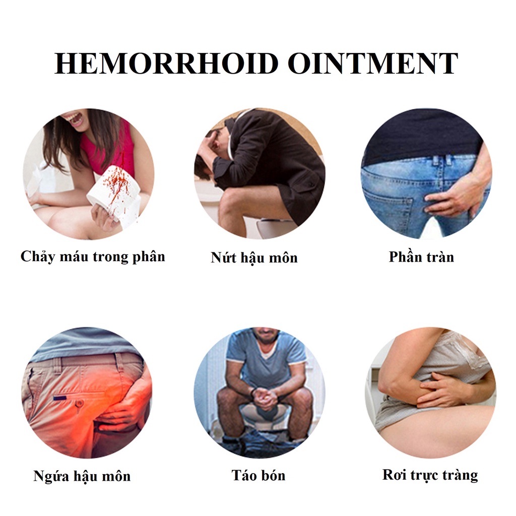Gel Bôi HEMORRHOID OINTMENT - Giảm Tình Trạng Ngứa - Sưng - Đau - Rát - Chảy Máu Vùng Hậu Môn - Tuýp 20gr