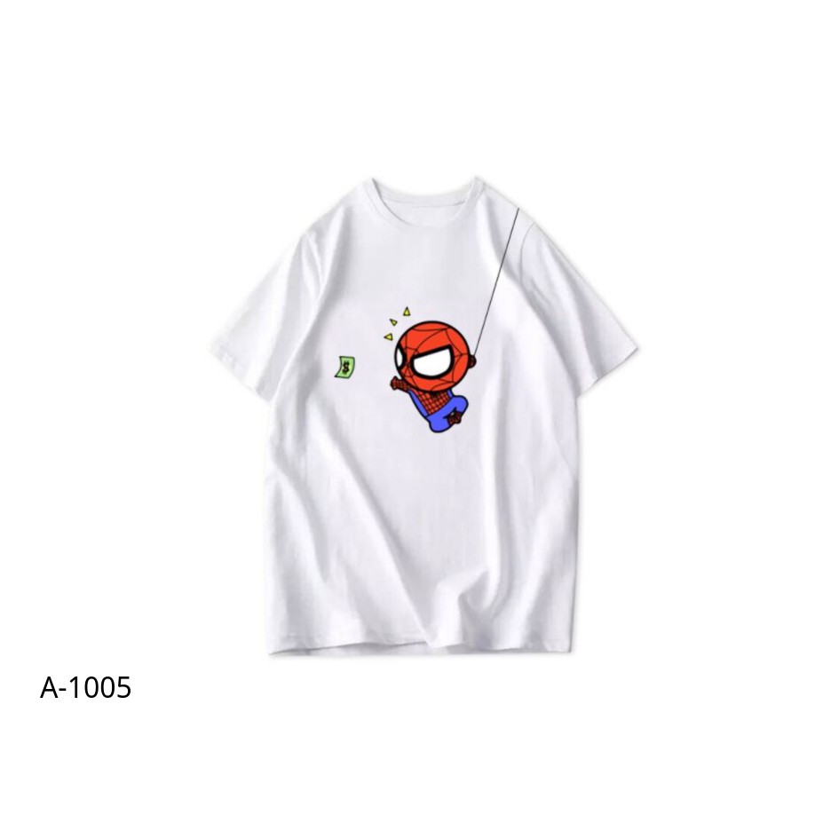 Áo Thun Nam Nữ Tay Lỡ Unisex Phông Trơn Oversize Form Rộng Basic Tee Hình MARVEL SPIDERMAN