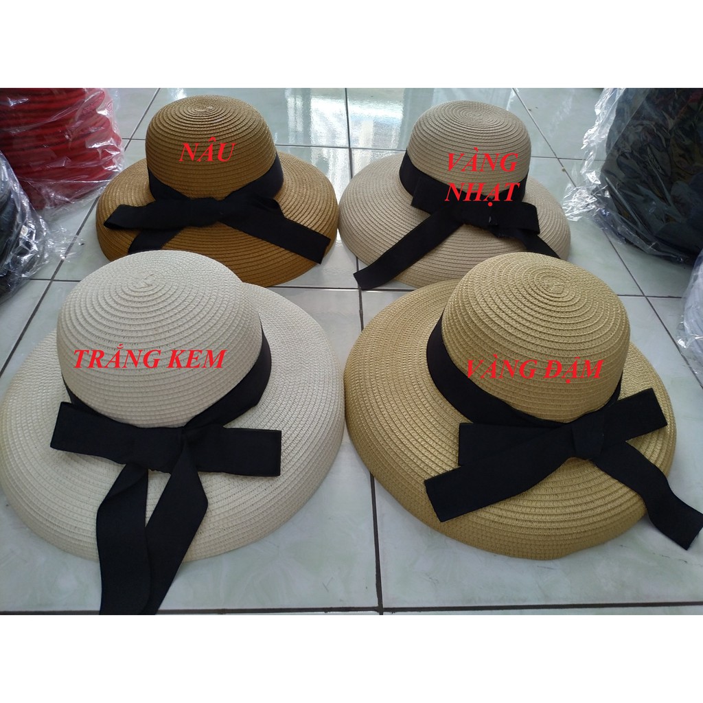 Mũ Cói Chuông Nơ Jussy Fashion Nón Cói Lồng Đèn Hội An Vintage Kiểu Dáng Mũ Rộng Vành Đi Biển (KÈM HỘP ĐỰNG SẢN PHẨM)