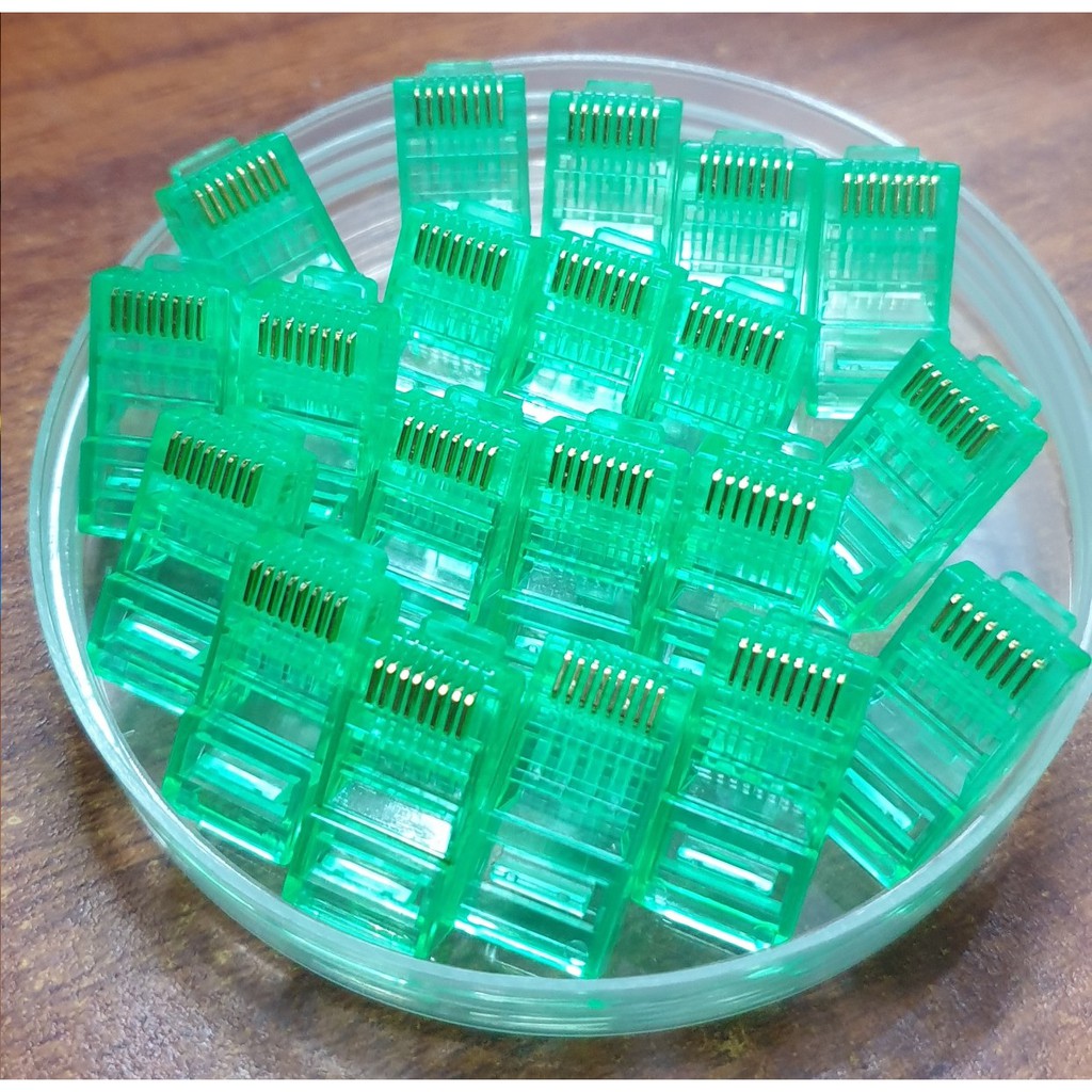 Combo 20 hạt bấm mạng cat6 màu xanh Rj45 Loại Tốt