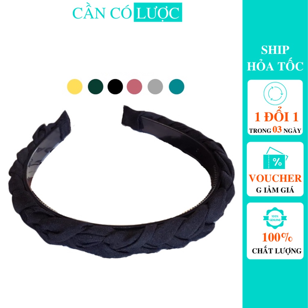 Băng Đô Rửa Mặt Bờm Tóc Dây Bện Phong Cách Hàn Quốc, Cài Tóc Tẩy Trang Cute Nữ Vải Phụ Kiện Thời Trang Cao Cấp