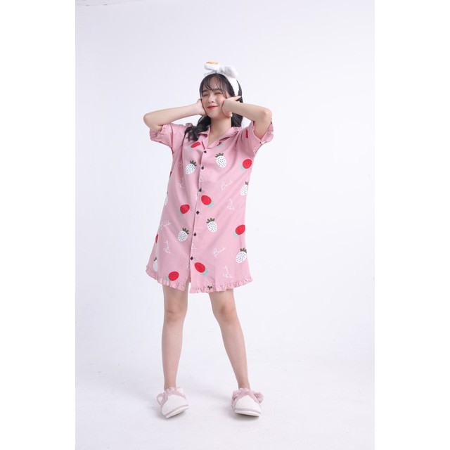 Mẫu mới về Váy ngủ Pijama cực hot hit cổ phối bèo xinh xắn