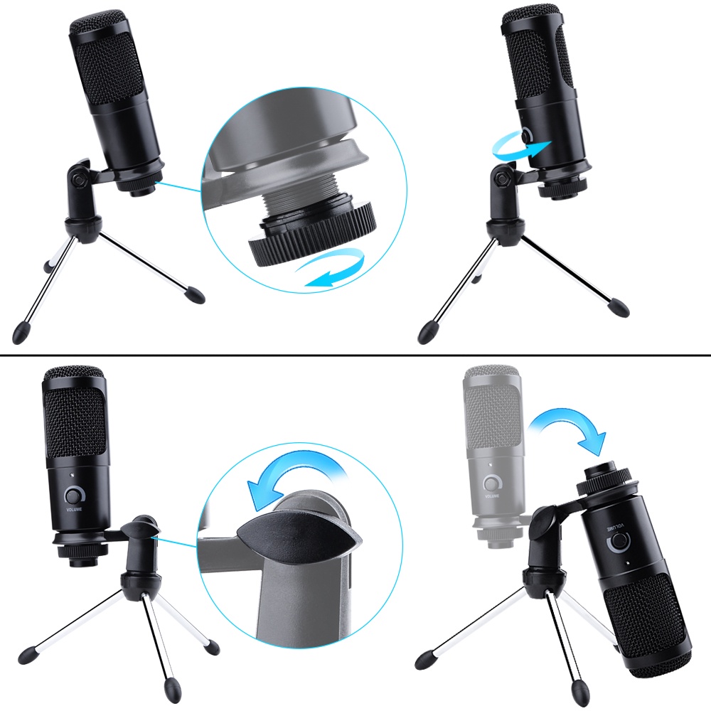 Bộ ngưng tụ micro chuyên nghiệp Sound Studio Record Karaoke Podcast Mic wt Stand