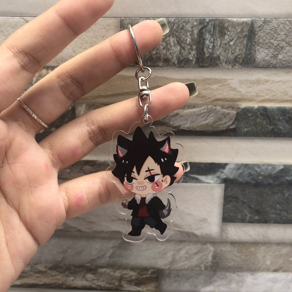 ( Mica trong acrylic ) Móc khóa HAIKYUU!! CHÀNG KHỔNG LỒ TÍ HON quà tặng xinh xắn dễ thương in hình anime chibi