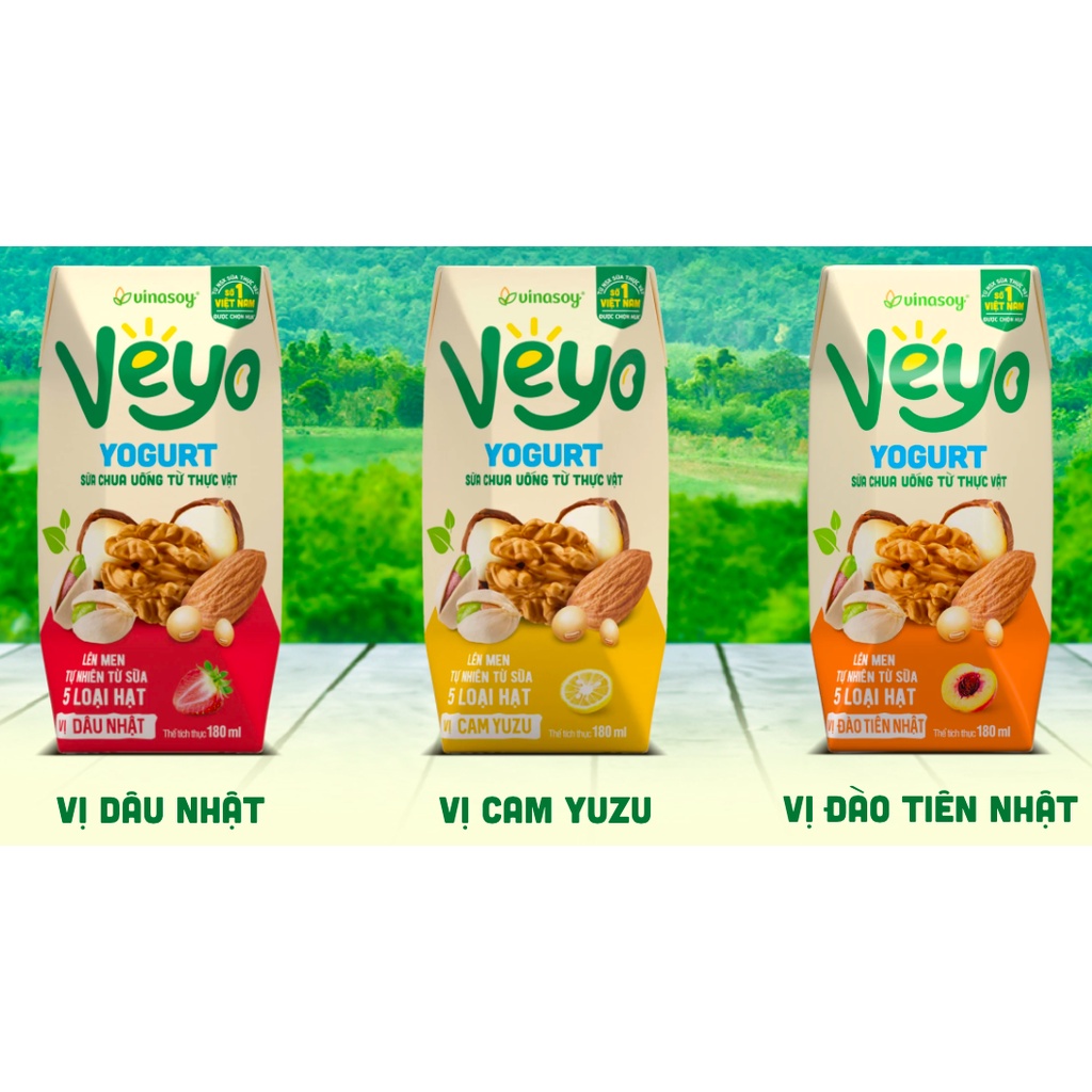 THÙNG 30 HỘP 180ML SỮA CHUA UỐNG VINASOY VEYO YOGURT