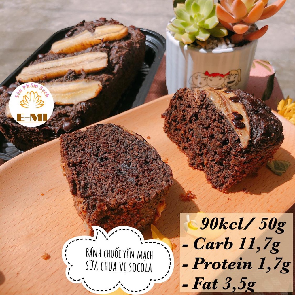 Bánh Chuối Yến Mạch Sữa Chua Không Đường Phù Hợp Cho Người Ăn Kiêng Eatclean Giảm Cân