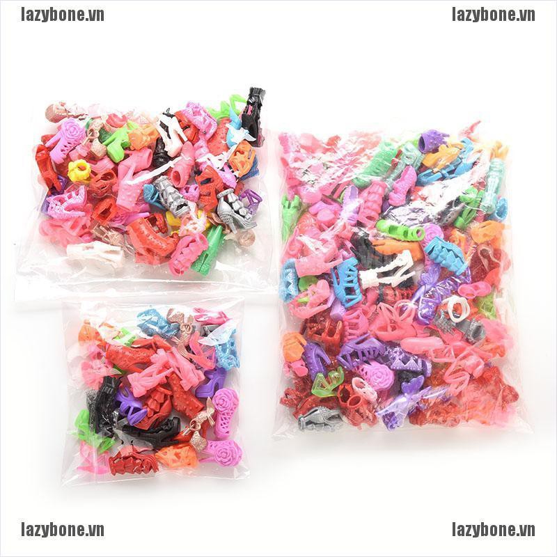 Set 15 / 30 / 60 Đôi Giày Cao Gót Nhiều Kiểu Dáng Cho Búp Bê Barbie