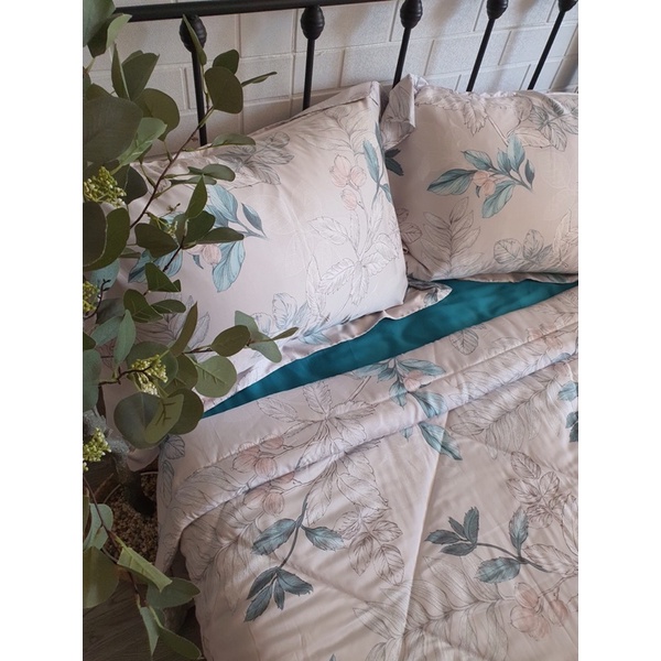 Full set chăn drap tencel Lyocell 60s có mền chần hoặc vỏ mền họa tiết hoa