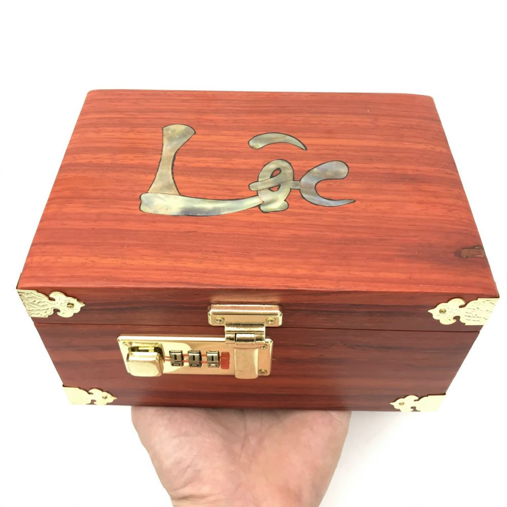 Hộp đựng dấu công ty khảm trai chữ Lộc