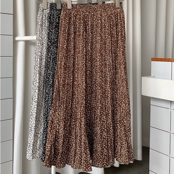 [Mã WASKT304 giảm 15% tối đa 30K đơn 99K] Chân váy maxi hoa voan xếp ly lưng thun - V671 | BigBuy360 - bigbuy360.vn