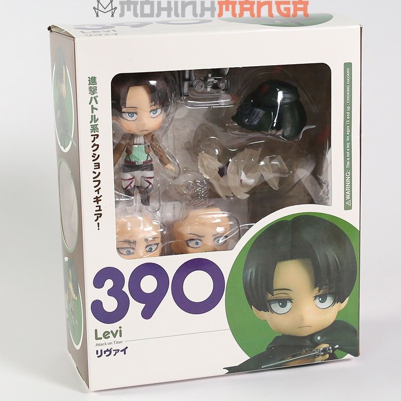 Mô hình Nendoroid 390 Levi Ackerman Attack on titan đại chiến đội trinh sát làm quà tặng trưng bày anime manga