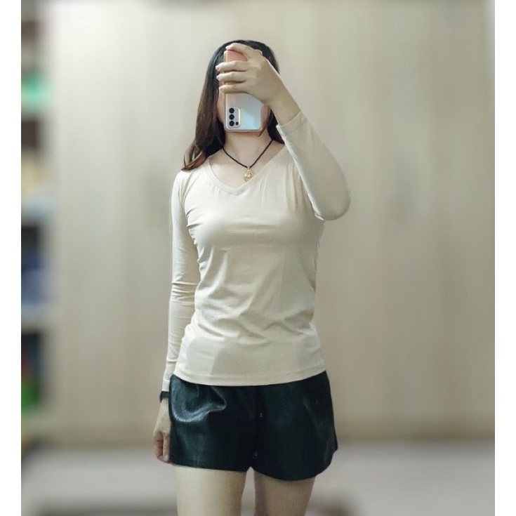 [HANGXUATDU]-Áo thun nữ dài tay 100% cotton hàng xuất dư hãng ảnh tự chụp