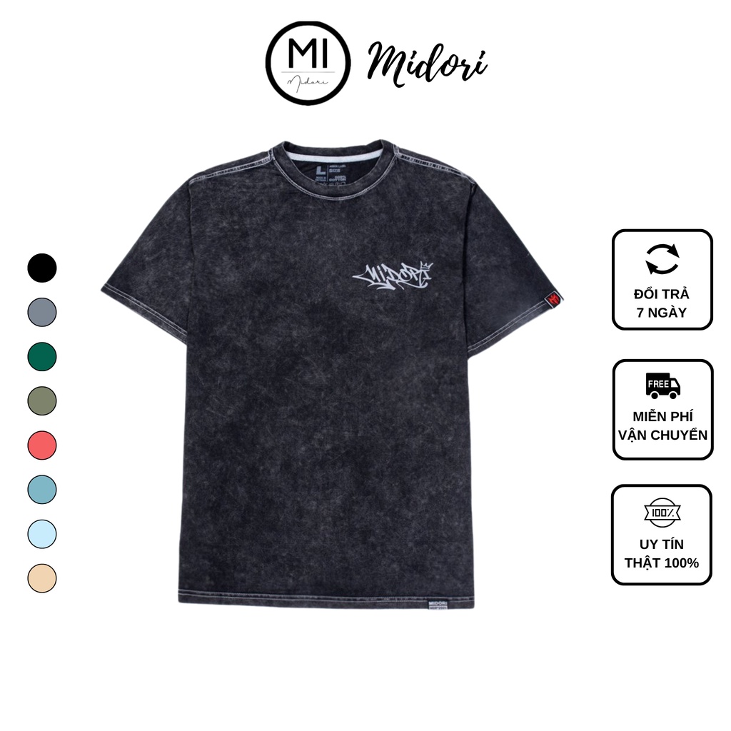 Áo thun form rộng tay lỡ Unisex Phông Nam Nữ Wash Cao Cấp Local Brand Mi Midori