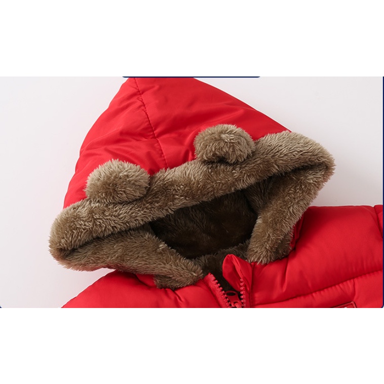 Áo phao béo tai gấu lót lông siêu ấm cho bé, áo khoác 2 mặt hàng Quảng Châu cao cấp cho bé trai và bé gái