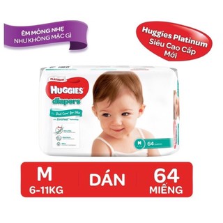 Tã dán/ Bỉm dán Huggies Platinum  M64/L54
