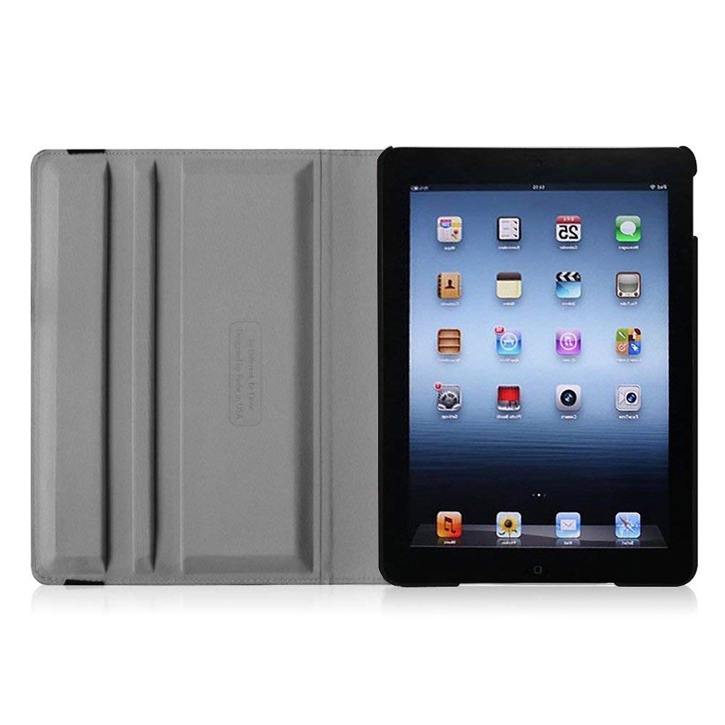 Bao da xoay 360 độ cho iPad 2 / 3 / 4 (chống bụi, chống thắm, tắt mở nguồn màn hình) - Hàng nhập khẩu