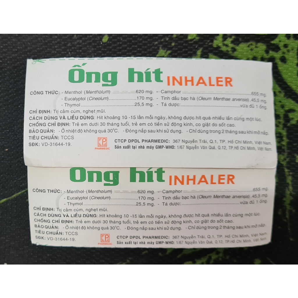 Ống hít mũi Inhaler (01 ống hít) - Dùng hỗ trợ trong cảm cúm, nghẹt mũi
