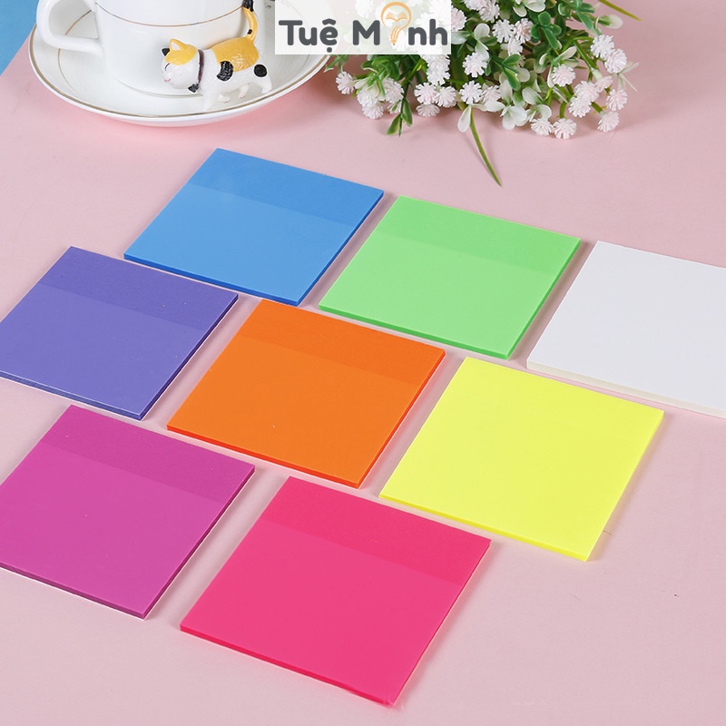 Giấy note trong suốt có màu NO25 tập ghi chú chống nước có thể viết chữ lưu ý
