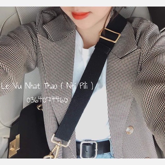 blazer caro nâu hàn quốc hot hit