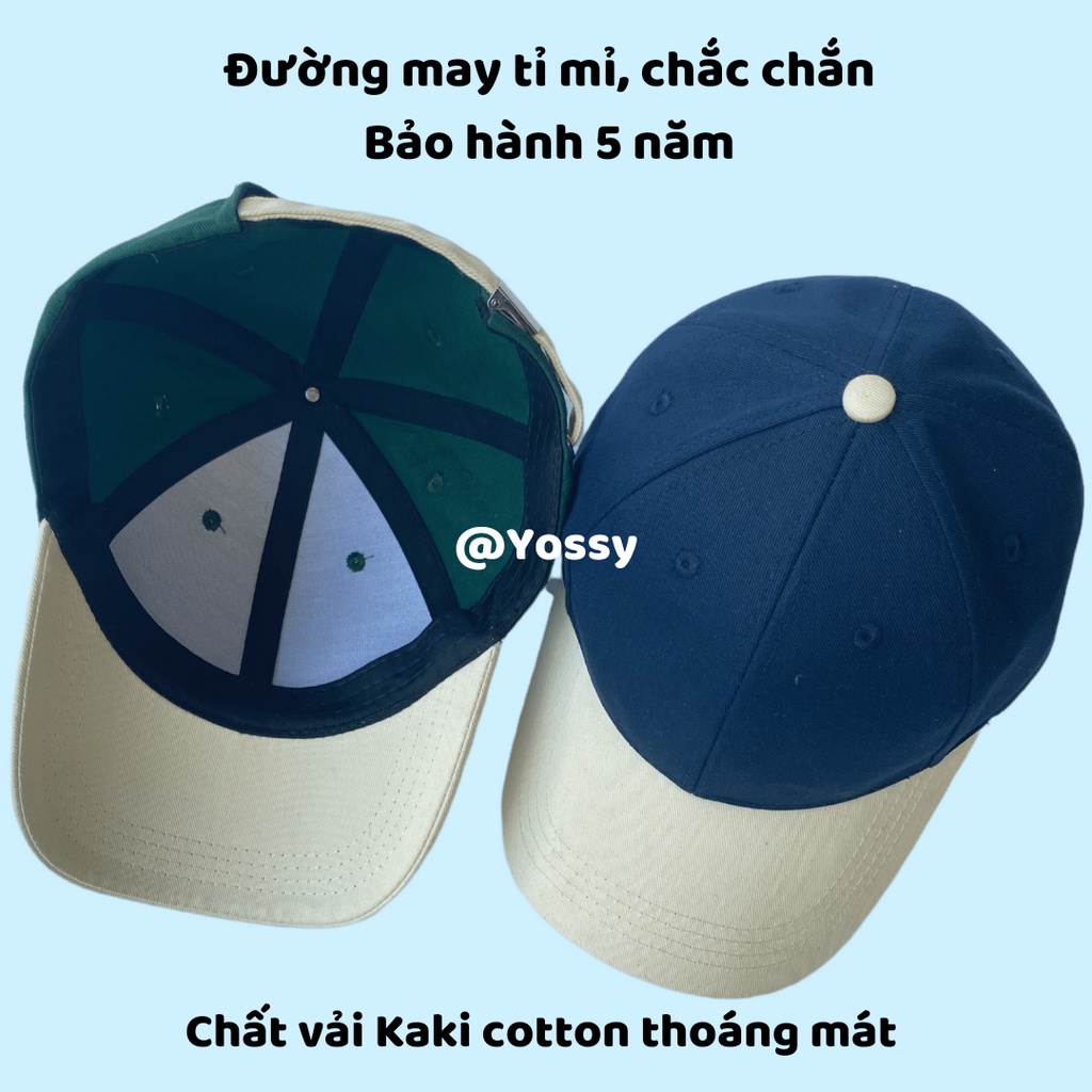 Mũ lưỡi trai Nam Nữ Basic Màu Phối Thời Trang Form Cứng Vải Kaki Cao Cấp - Nón kết unisex phong cách Hàn Quốc