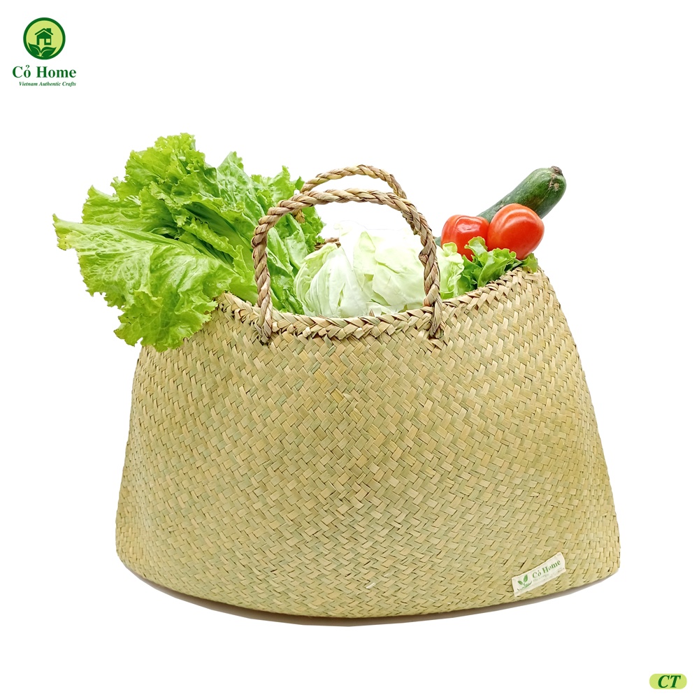TÚI CỎ BÀNG /LÀN TRƠN ĐI CHỢ HẠN CHẾ TÚI NILON- CỎ HOME