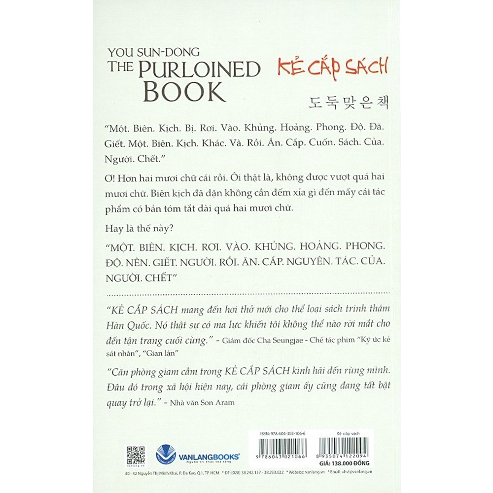 Sách - Kẻ Cắp Sách (You Sun Dong- Văn Lang)