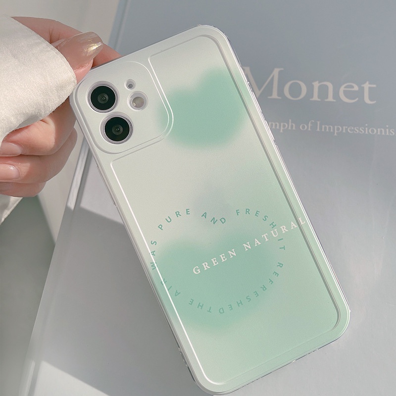 Ốp lưng iphone silicon GREEN NATURAL  6/6plus/6s/6splus/7/7plus/8/8plus/x/xr/xs/11/12/13/pro/max/plus/pro