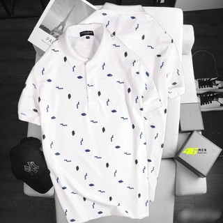 Áo thun nam có cổ pegasus, vải cá sấu cotton, in họa tiết mfp374
