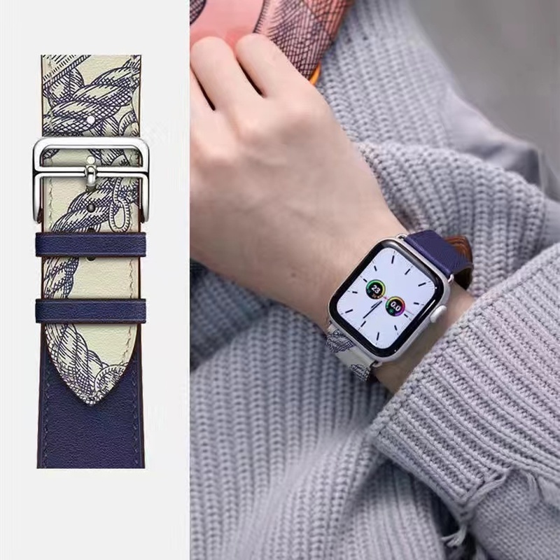 Dây Đeo Bằng Da Thay Thế Dành Cho Đồng Hồ Thông Minh Apple watch 44mm 45mm 41mm 40mm 42mm 38mm iWatch series 3 4 5 6 SE 7