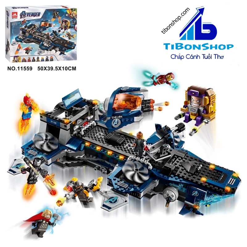Đồ chơi lắp ráp ghép siêu phi thuyền chiến hạm Helicarrier biệt đội anh hùng Avengers xếp hình NO.11559