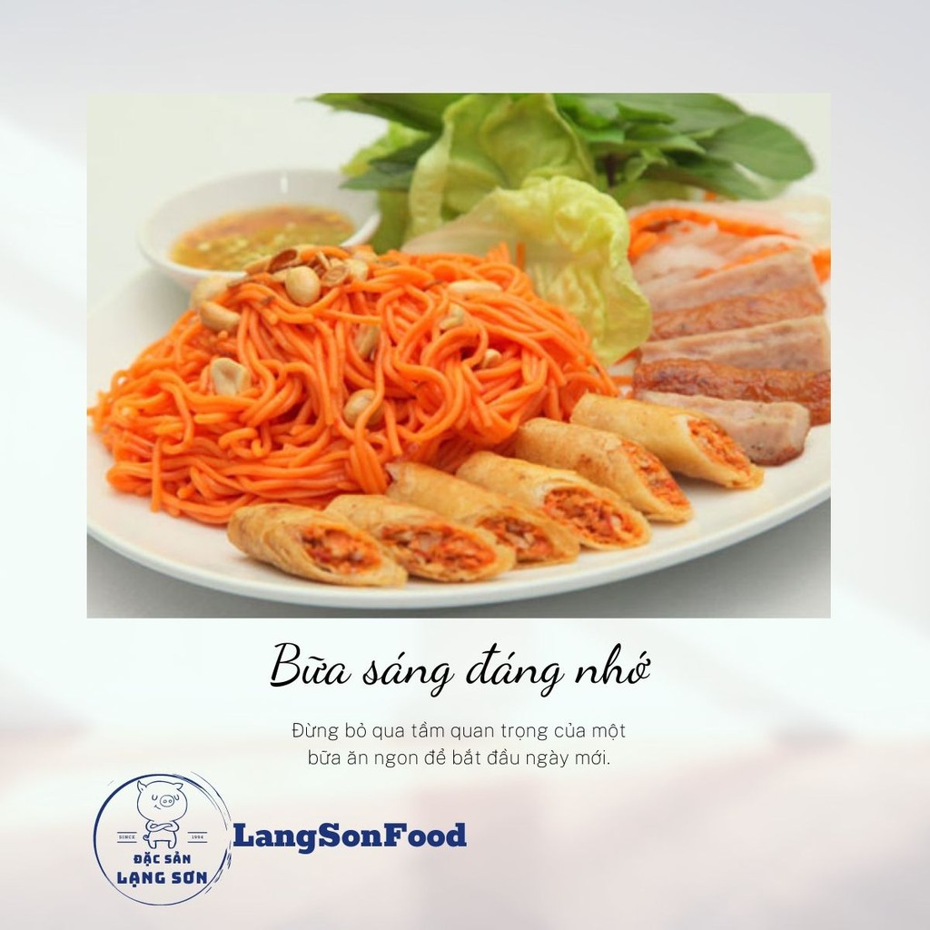 Bún gạo khô giảm cân eat clean ăn kiêng làm từ gấc LangSonFood giàu dinh dưỡng sạch chuẩn gói 500g