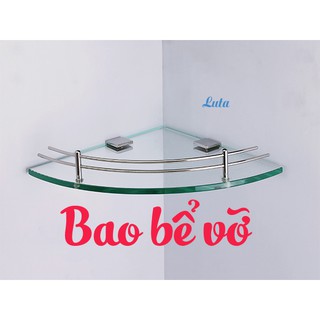 [BAO BỂ VỠ] Kệ kính góc Luta KK12I bo viền Inox, nhỏ gọn, xinh xắn, kính dày 10 ly, sáng bóng