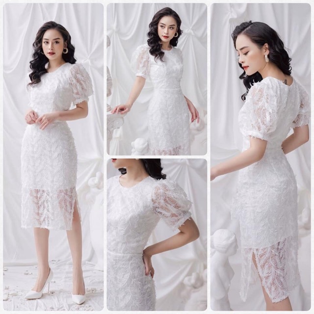 (NHẬP MÃ NTAM229 GIẢM CÒN 229K + FS) ĐẦM DURRA BODY TAY PHỒNG REN THIẾT KẾ - ẢNH THẬT
