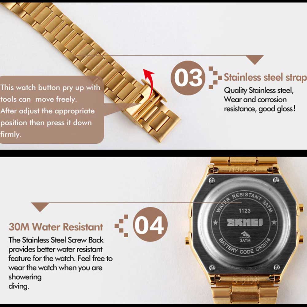 Đồng Hồ Thể Thao SKMEI 1123 Chống Nước Màn Hình LED 3 Thanh Cho Nam