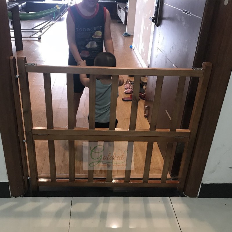 Thanh Chắn Cửa, Cầu Thang Thông Minh GOLDCAT Chất Liệu Gỗ Quế, Dễ Lắp Đặt Không Cần Khoan Đục