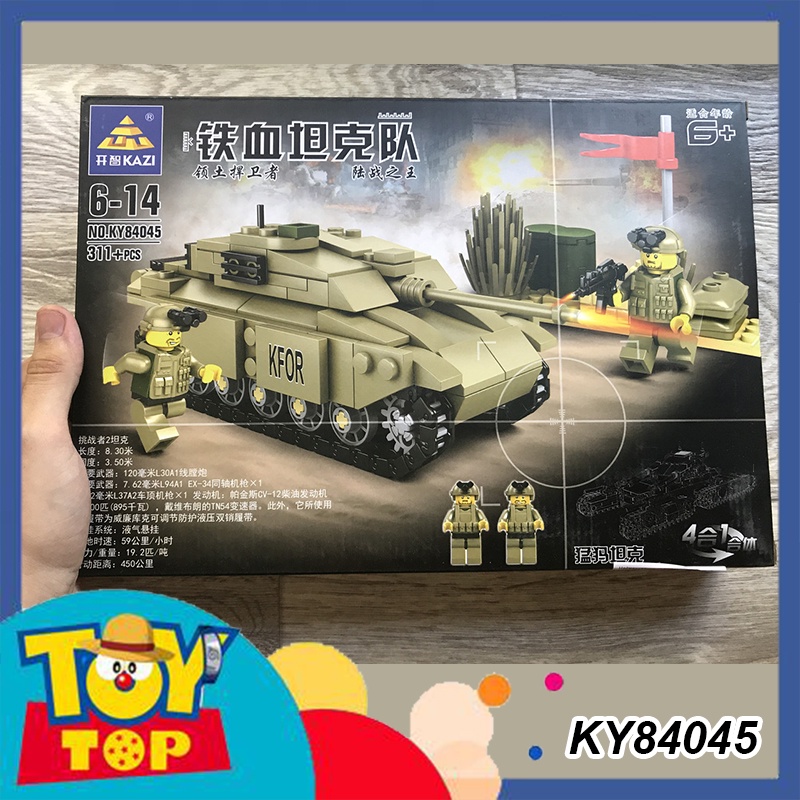 Đồ chơi lắp ráp xe tăng quân đội tank quân sự T90 Leclere M1A2 Challenger 2 xếp hình Kazi KY 84042 - 84045
