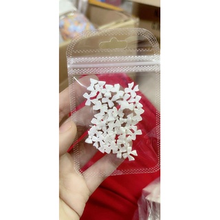 nơ trắng gắn móng, nơ trắng dài gắn móng