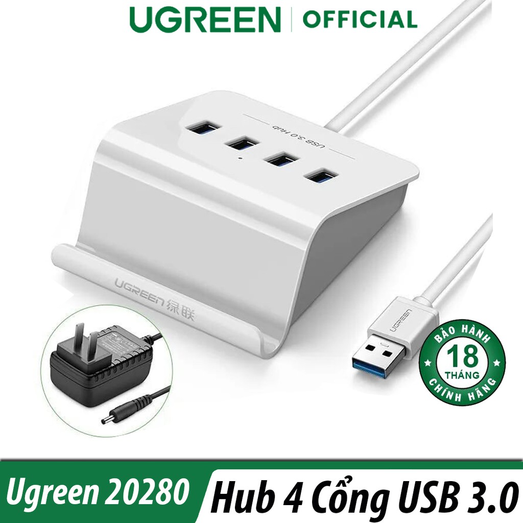 Bộ Chia 4 Cổng USB 3.0 Hỗ Trợ OTG Ugreen 20280 Chính Hãng