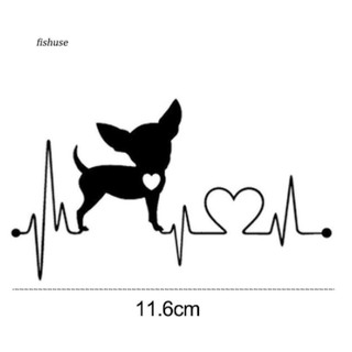 Giấy dán trái tim cún đáng yêu decal sticker phản quang trang trí xe hơi ô tô hình chú chó chihuahua chiwawa