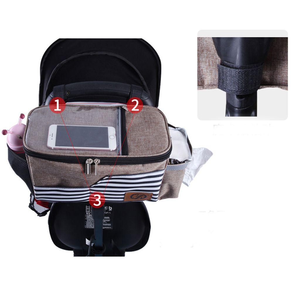 Túi Đựng Đồ Treo Xe Đẩy Em Bé Họa Tiết Kẻ Sọc Nhiều Ngăn Tiện Lợi