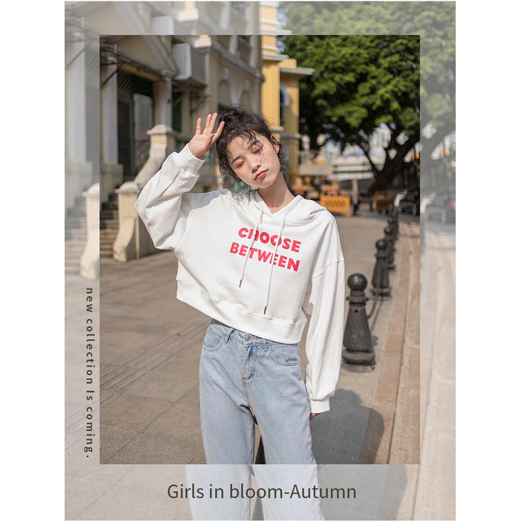 Áo croptop tay dài  có nón chất vải nỉ | BigBuy360 - bigbuy360.vn