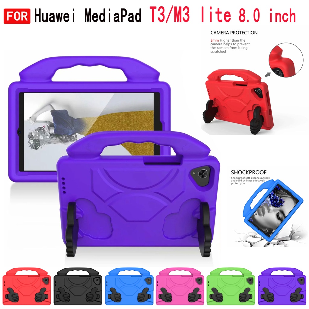 Huawei MediaPad T3 8.0 inch Kids Friendly Handle Stand Case Safe Foam EVA Shockproof Cover
