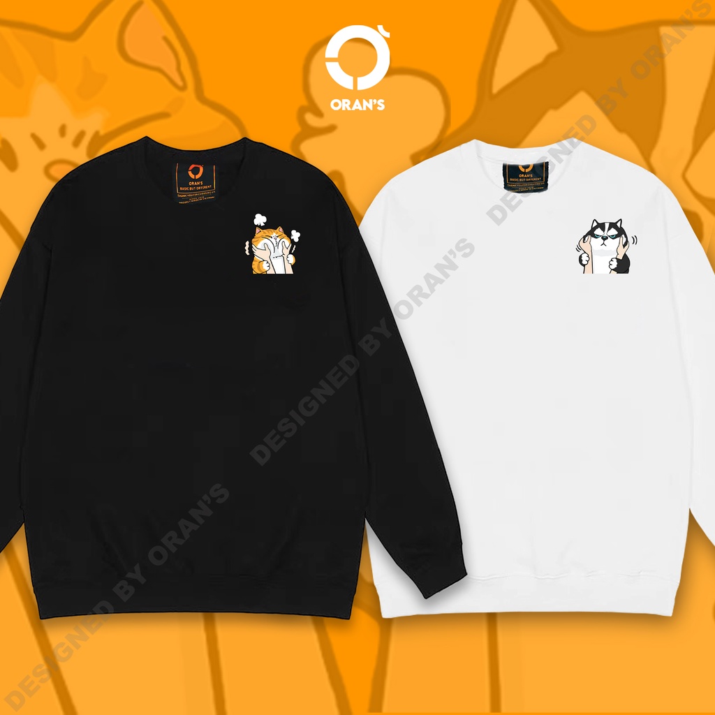Áo Sweater đôi in hình chó véo má chất nỉ cotton da cá cao cấp form rộng unisex ORANS - ORAN'S HOODIE COUPLE 05