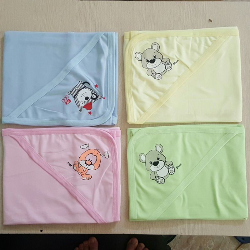 Chăn Ủ / Chăn Choàng Mùa Hè Cotton Có Mũ Cho Bé / Nhiều Mẫu