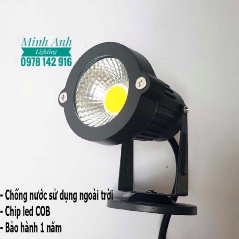 Đèn Rọi Cây - Đèn Rọi Tiểu Cảnh Sân Vườn Ngoài Trời Vỏ Bằng Gang Bóng LED Minh Anh lighting