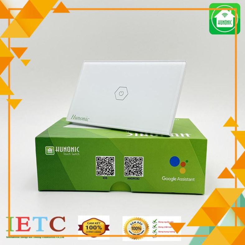 Công Tắc Thông Minh Hunonic 1 Nút Trắng Dùng Cho Điều Hòa, Bình Nóng Lạnh, Máy Bơm...│Hẹn giờ tự động, điều khiển từ xa