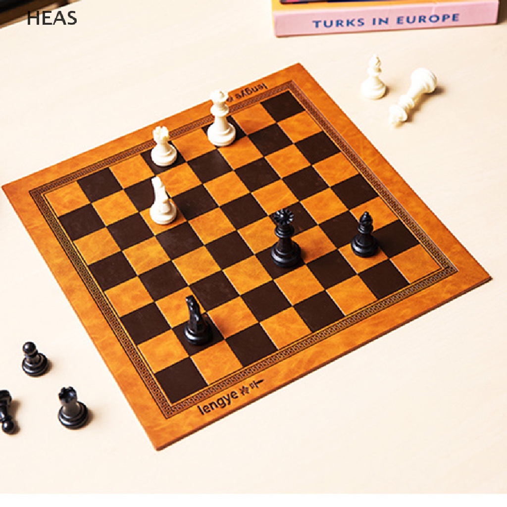 He Embossed Design PVC Leather International Chess Board Games Mat Checkers Pad id