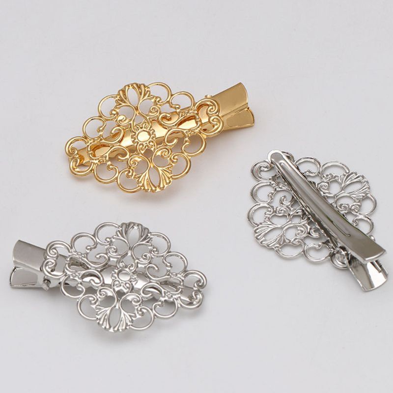 Youyo Kẹp Tóc Mỏ Vịt Họa Tiết Hình Học Rỗng Bằng Kim Loại Cổ Điển Cho Nữ