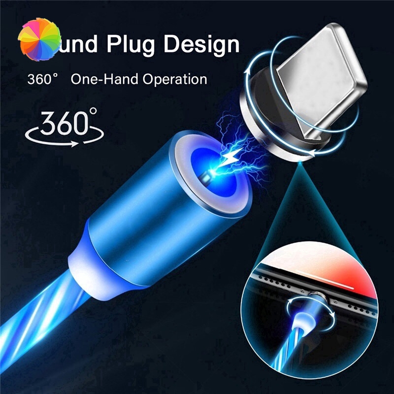 Cáp Sạc Nam Châm Có Đèn Led Cho Iphone / Android