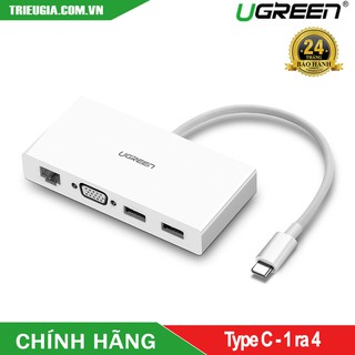 Cáp chuyển usb type-c to vga tích hợp rj45, usb 3.0 ugreen 40378